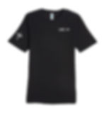 Black t-shirt with repent sin on the left chest in Hebrew and Bless Up Clothiers logo on right sleeve.