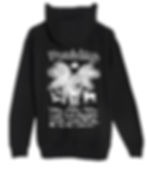 Back of black hoodie with the creature from Revelation.  Has the verse from revelation 4:8b underneath the creature.
