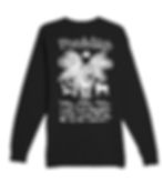 Back of black long sleeved shirt that has the creature from Revelation.  Also has verse from Revelation 4:8b