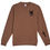 Thumbnail: Front of brown crew with a dove holding a leaf with Bless Up underneath it on left chest, and a cross on the left sleeve.
