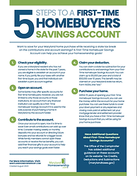 First-Time Home Buyer Savings Account Flyer