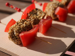 Mini brochette de tofu et sésame