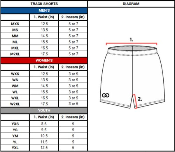 Sizing Chart Track Hawaii