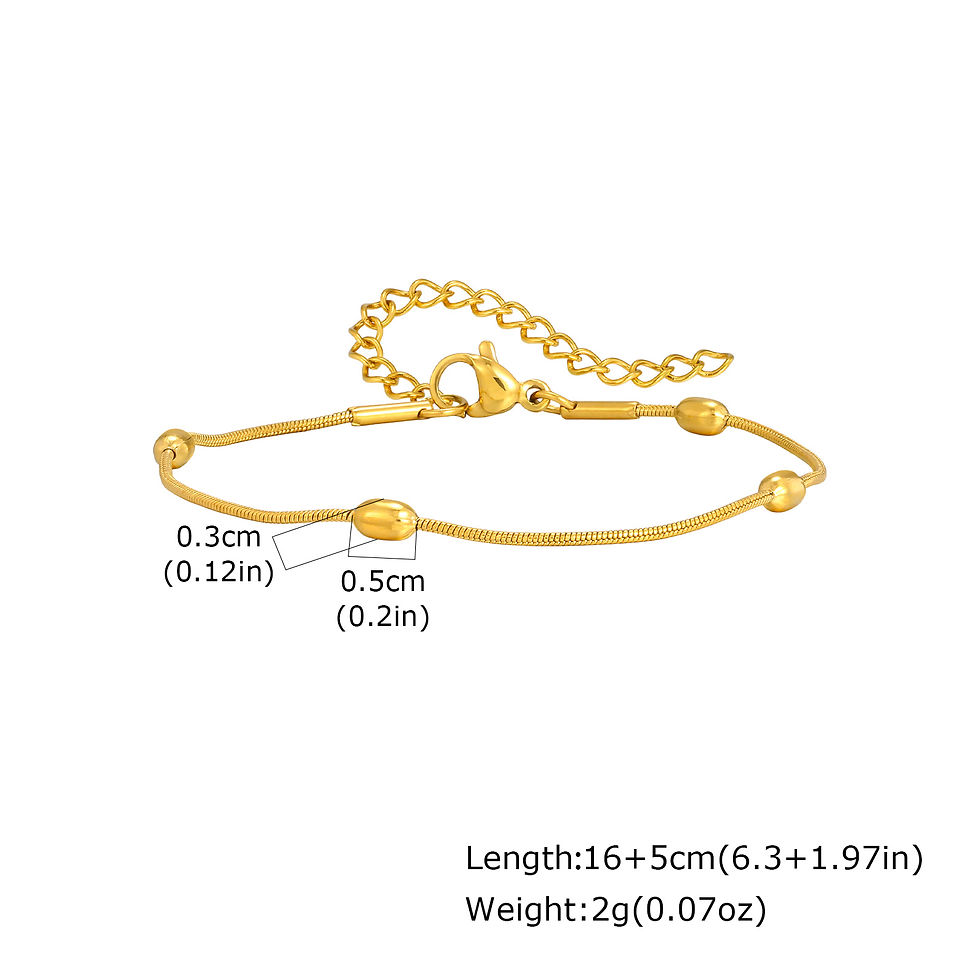 Thumbnail: Non-Tarnish Gold Herringbone Stainless Steel Bracelet
