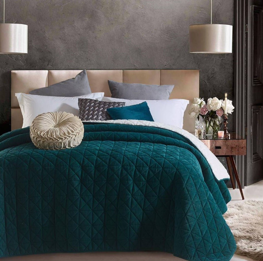Πάπλωμα Velvet Vintage Peacock Green