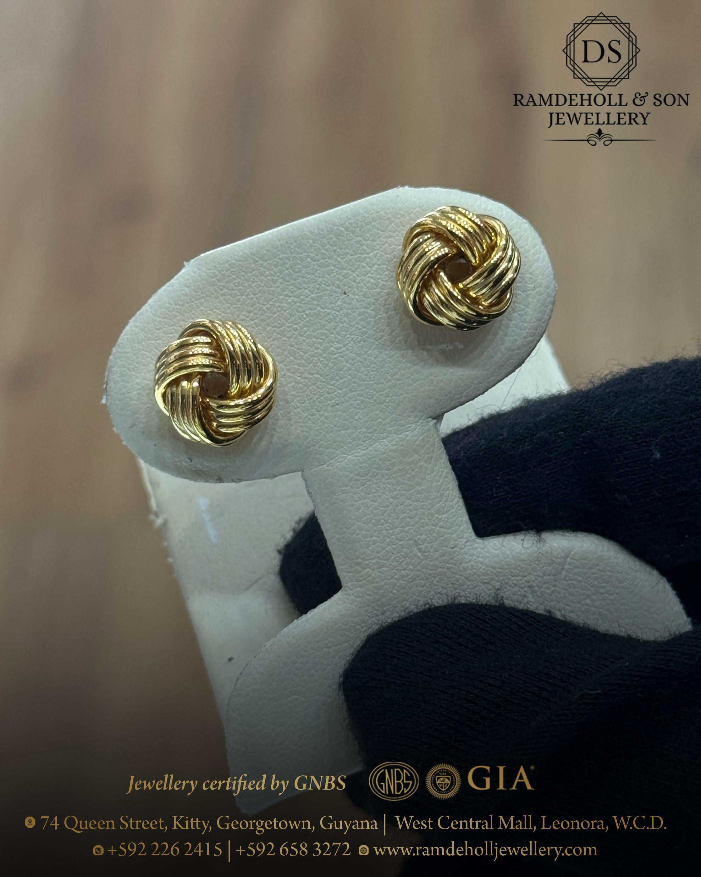 14KT Yellow Gold Love Knot Stud/11.3MM
