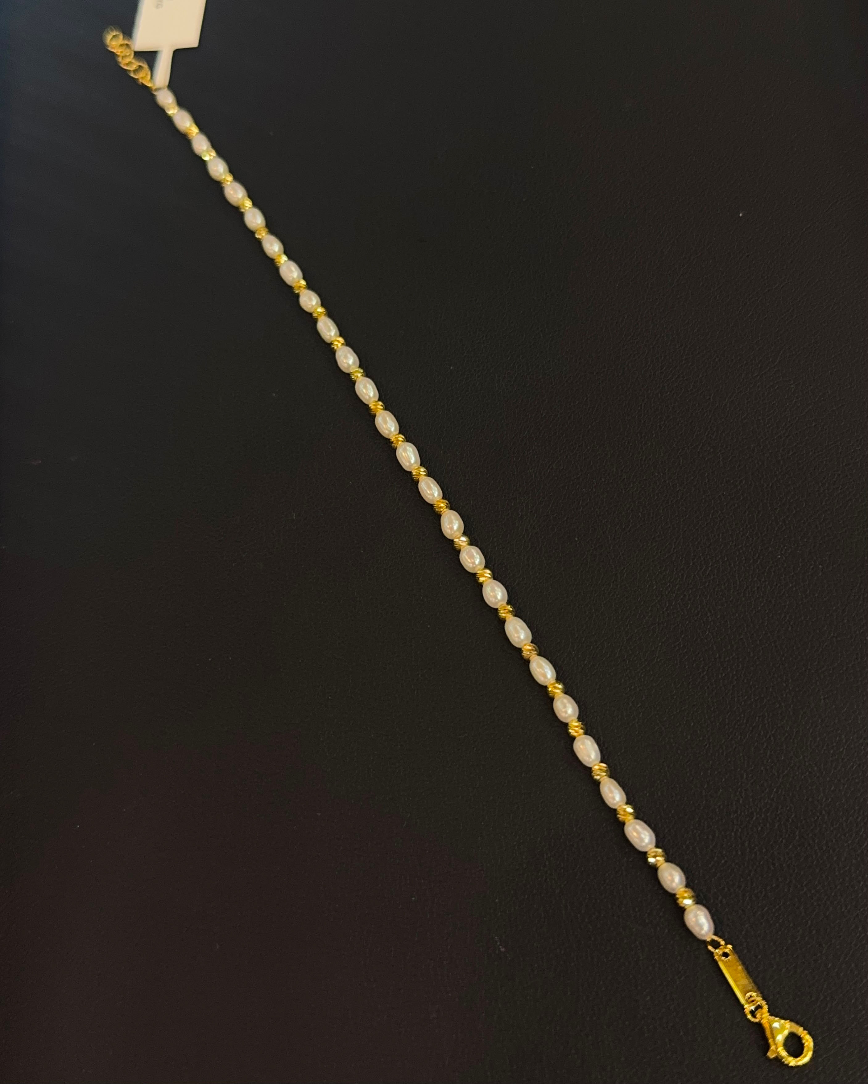 Bead and Pearl Bracelet/14KT YG