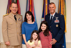 ADM Mike Mullen, CJCS, Jenny, Livie, Alexa and Author, Pentagon Washington DC