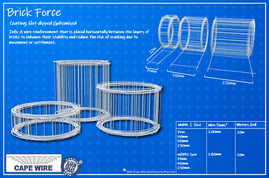 A wire reinforcement that is placed horizontally between the layers of bricks to enhance their stability and reduce the risk of cracking due to movement or settlement.
