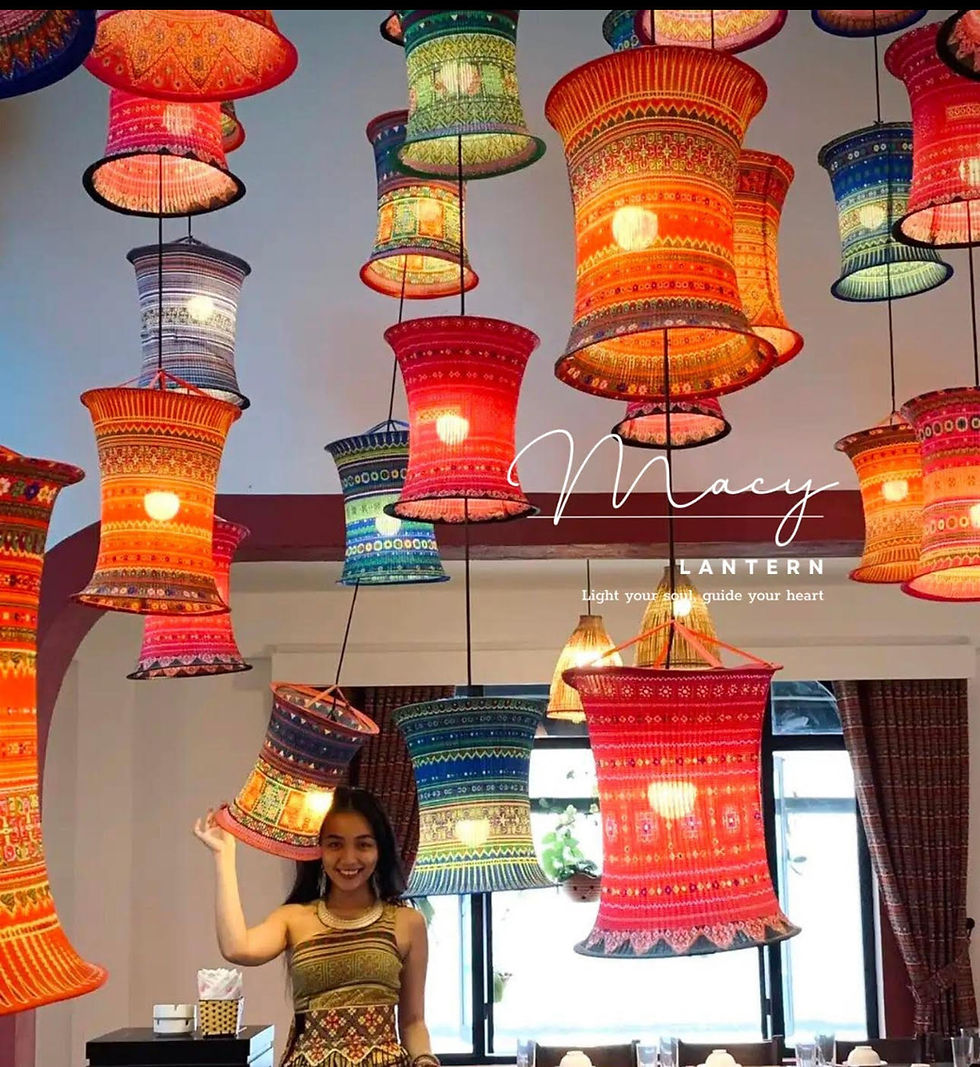 Hanging Lanterns in Various Colors