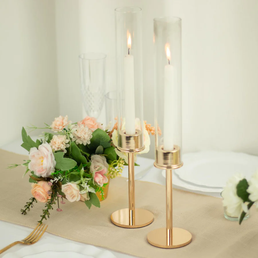 Gold Tapered Candle Holders