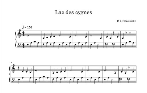 Le Lac Des Cygnes Partition Piano