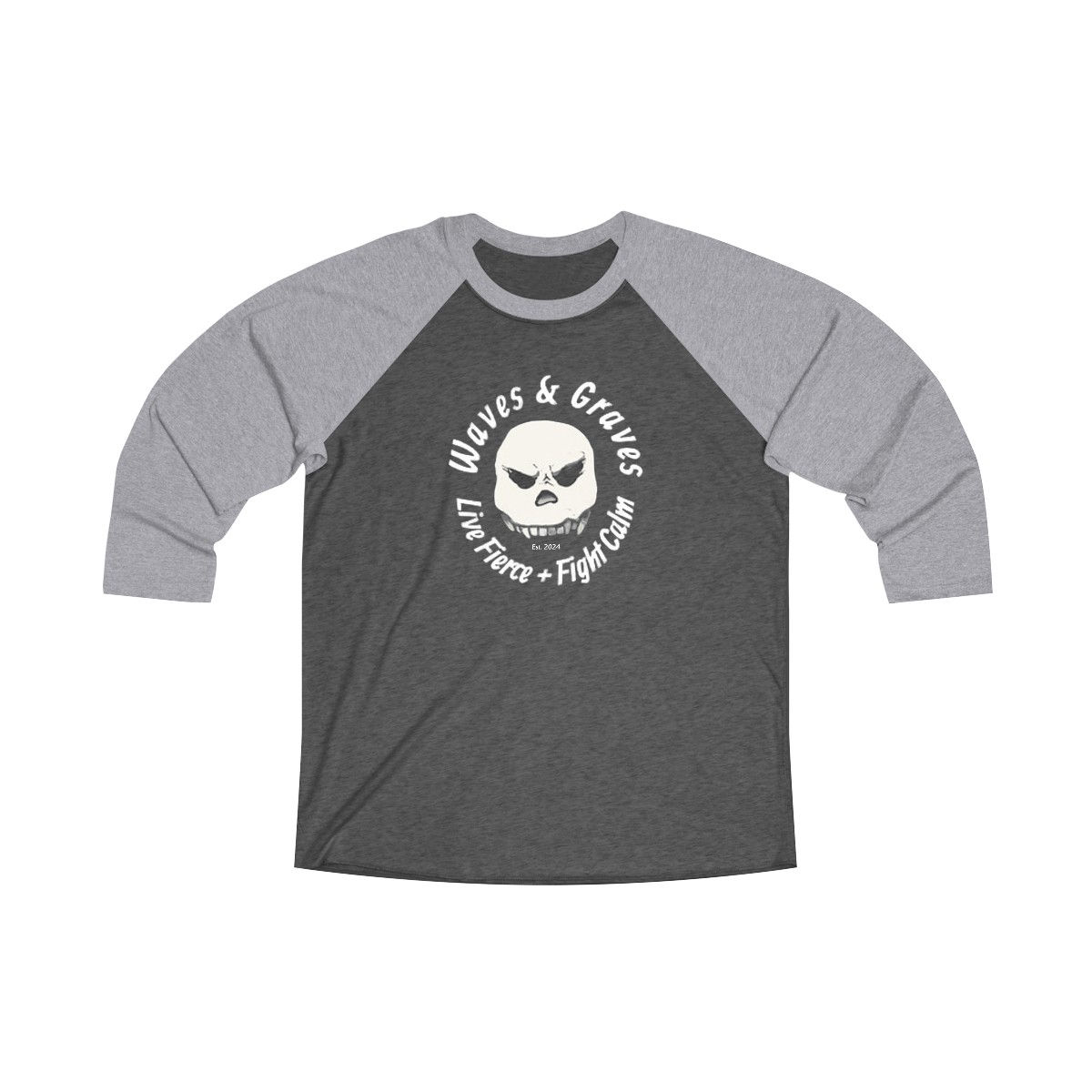 Waves & Graves — Unisex Tri-Blend 3\4 Raglan Tee