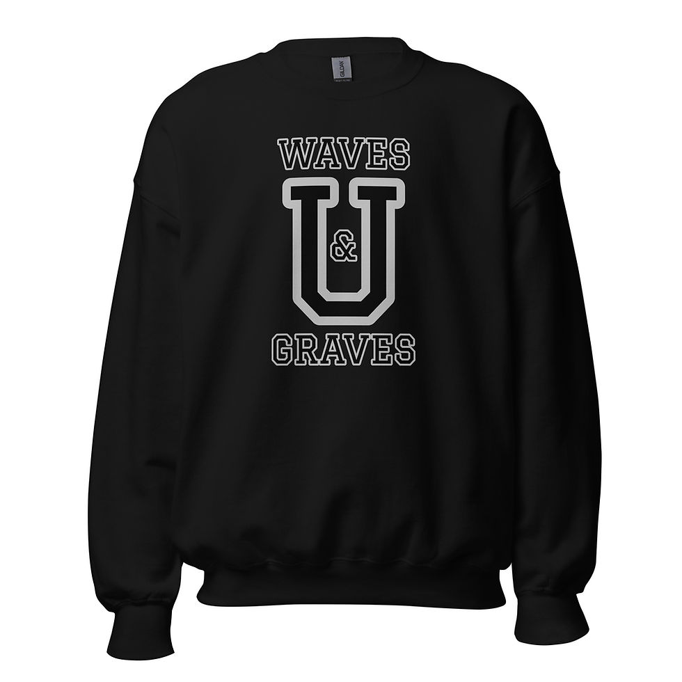 Thumbnail: Waves & Graves University II - Unisex Crewneck Sweatshirt
