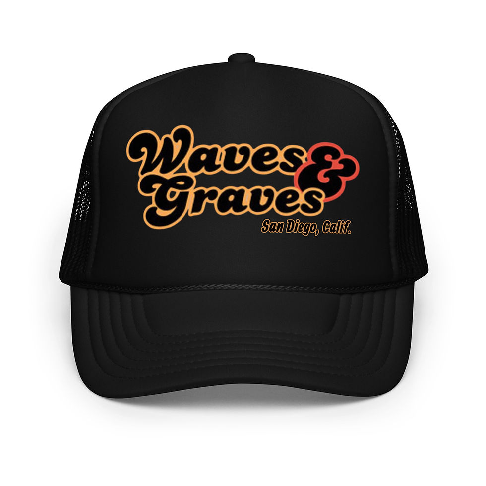 Thumbnail: Waves & Graves Retro Script - Foam trucker hat