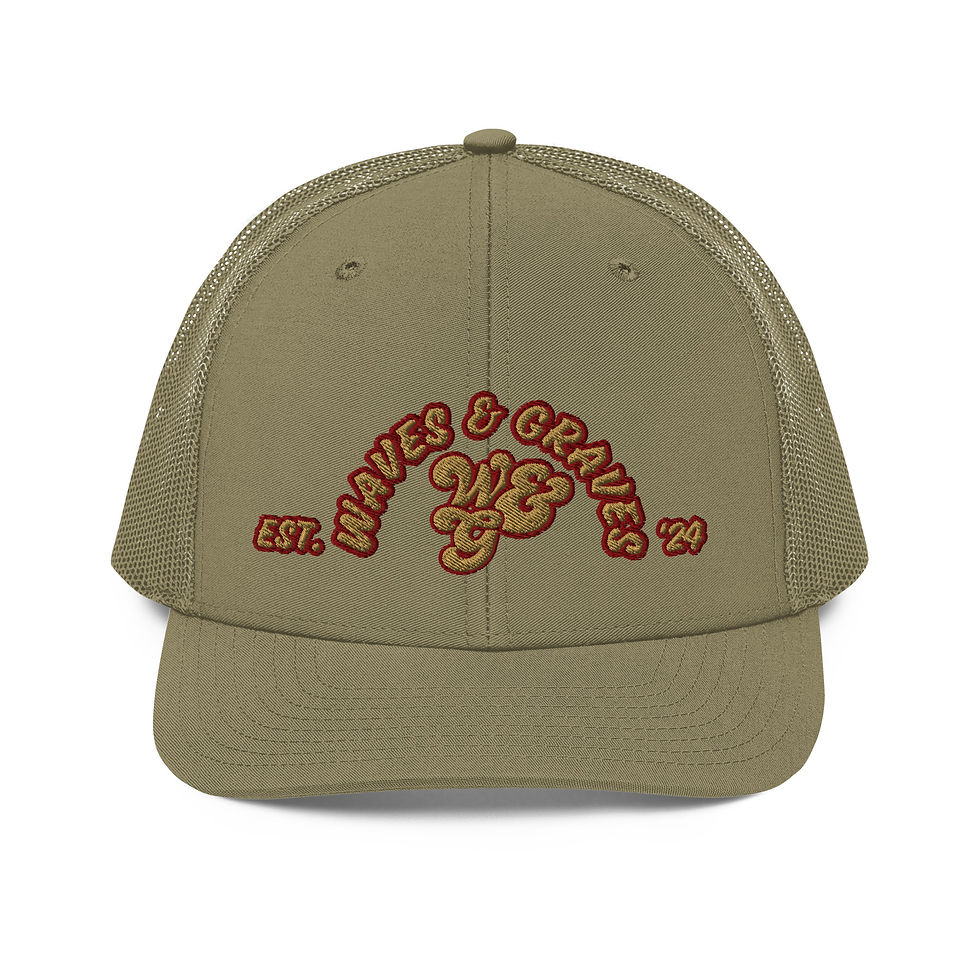 Thumbnail: Waves & Graves | Retro Script-stitch III (W&G) Trucker Cap