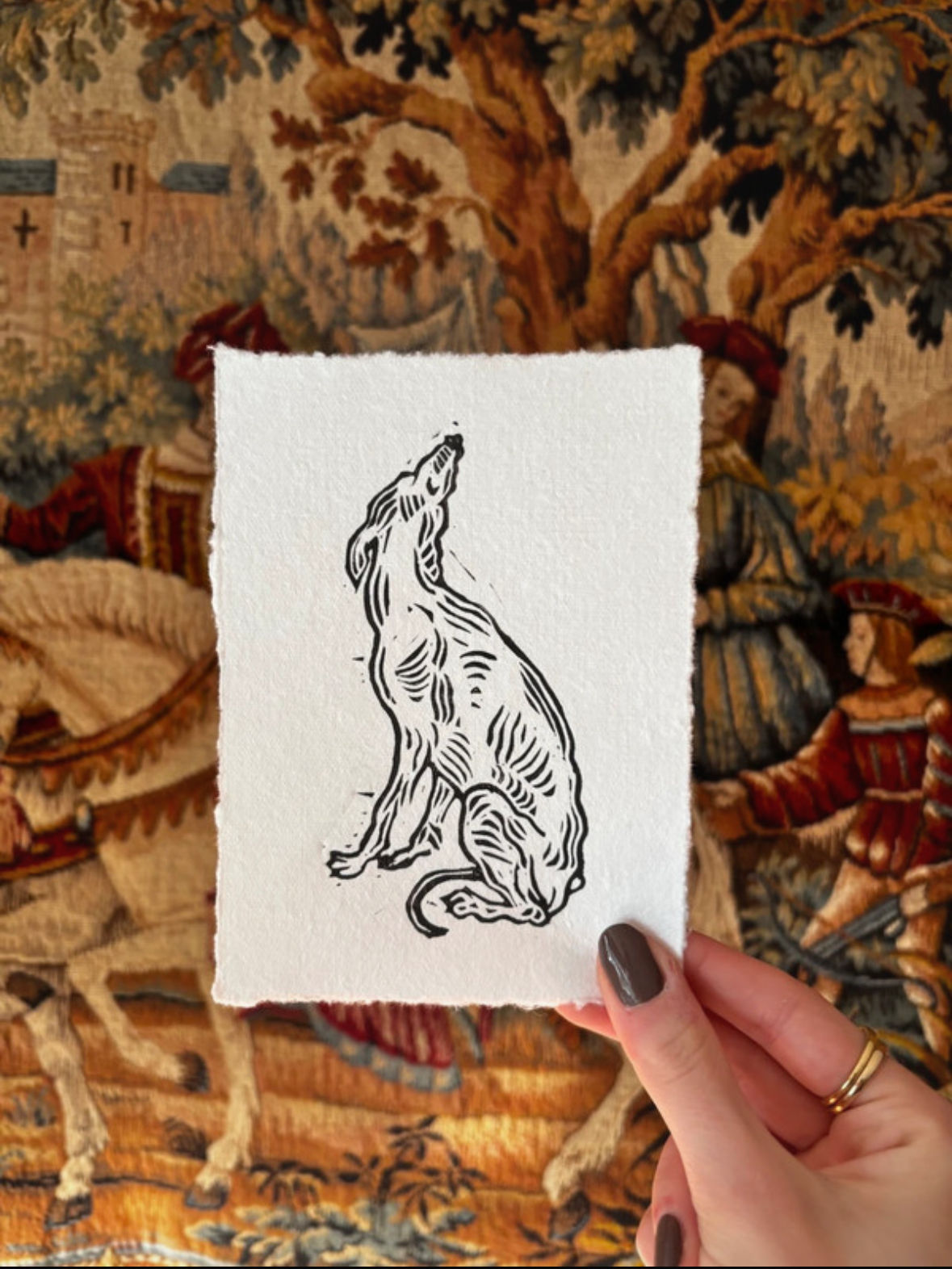 sitting greyhound print