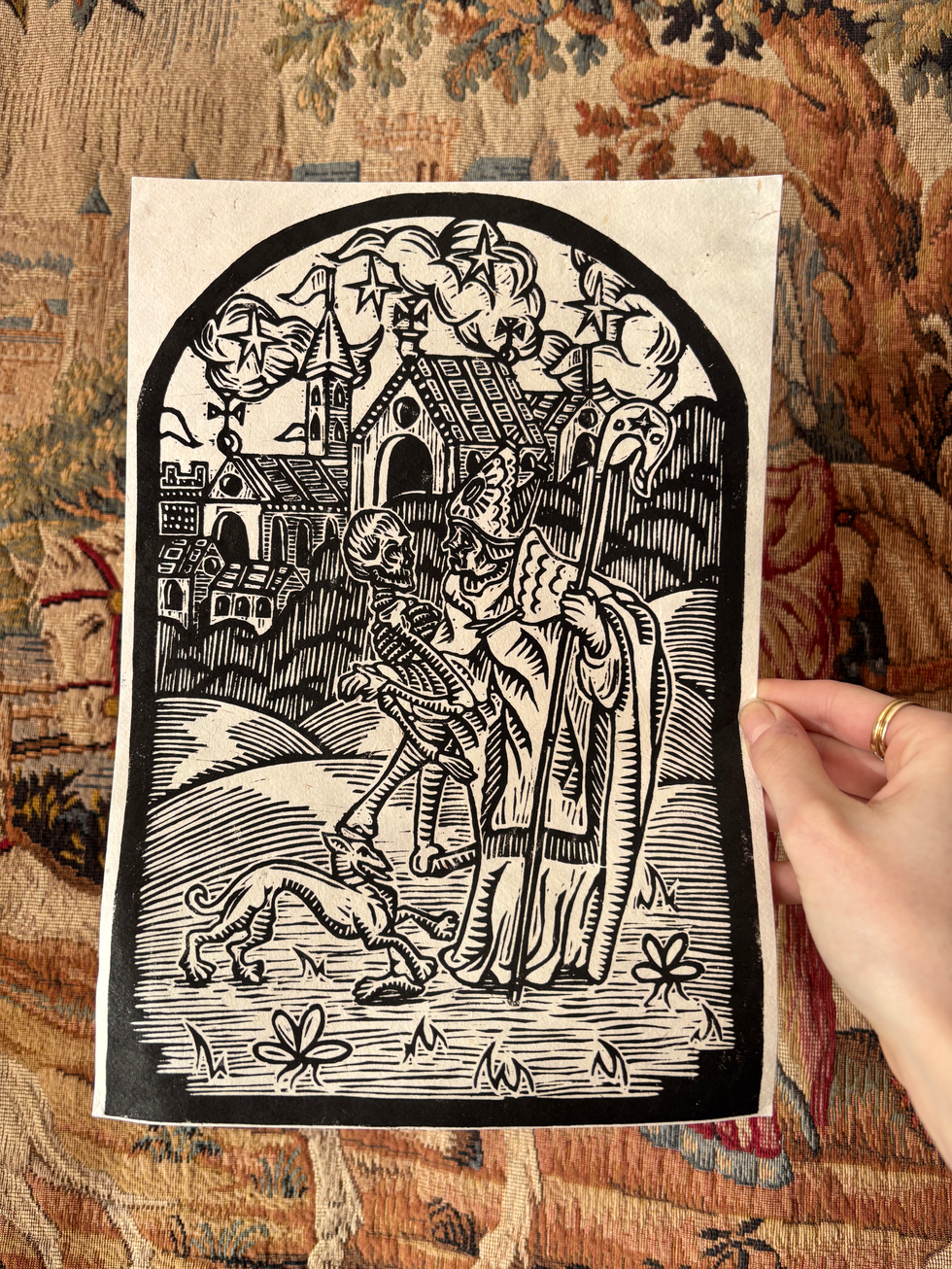 detailed black and white illustration.