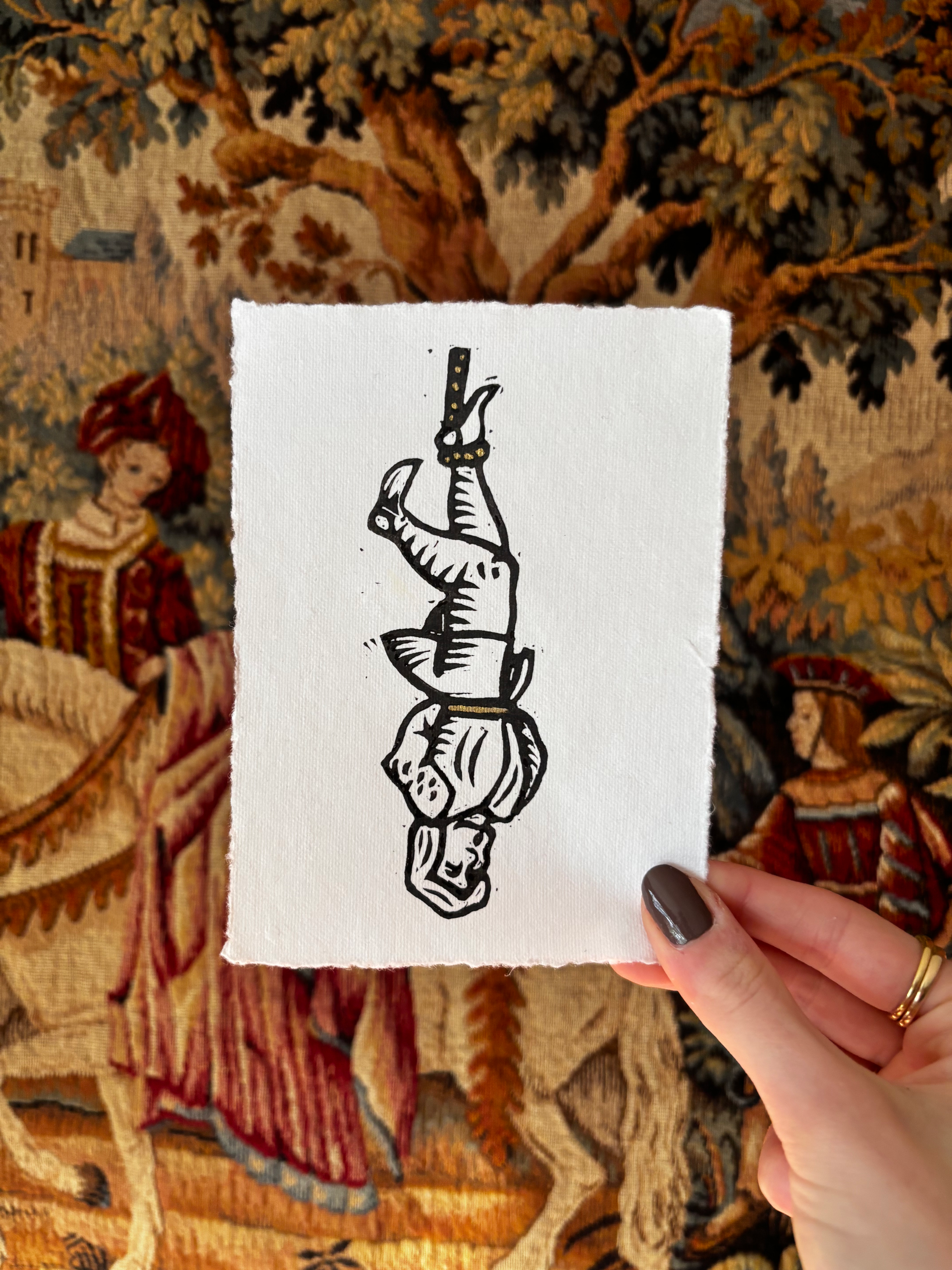 Medieval Hangman Lino cut