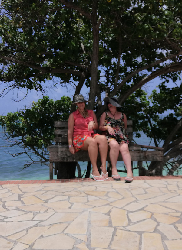 Scenic bench over ocean