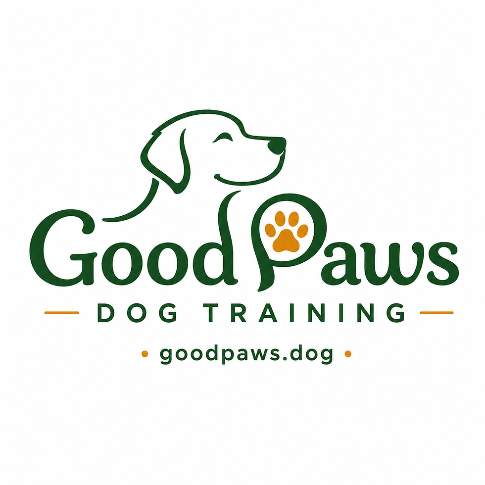 Good Paws dog training Savannah logo with a happy dog profile.