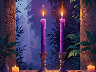 two purple candles