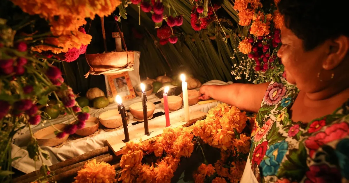 Candles on a Hanal Pixan Altar