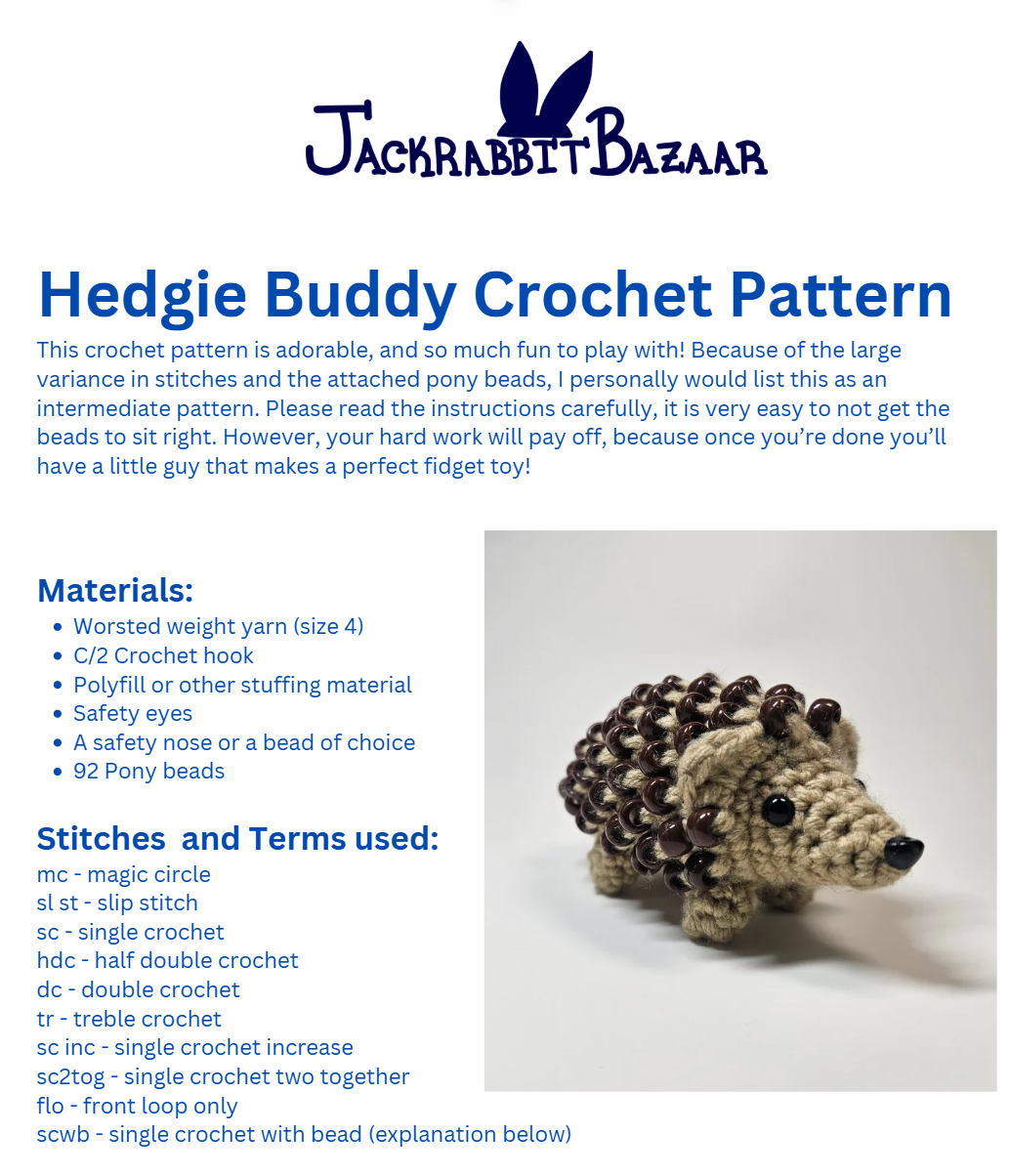 Hedgy Buddy Crochet Pattern PDF