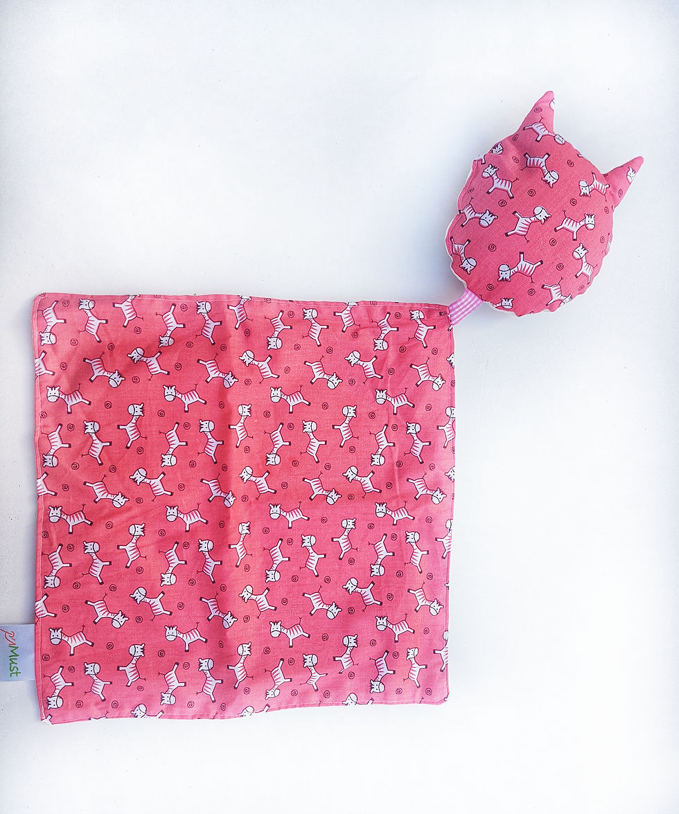 שמיכמיך חתול ורוד-קרם