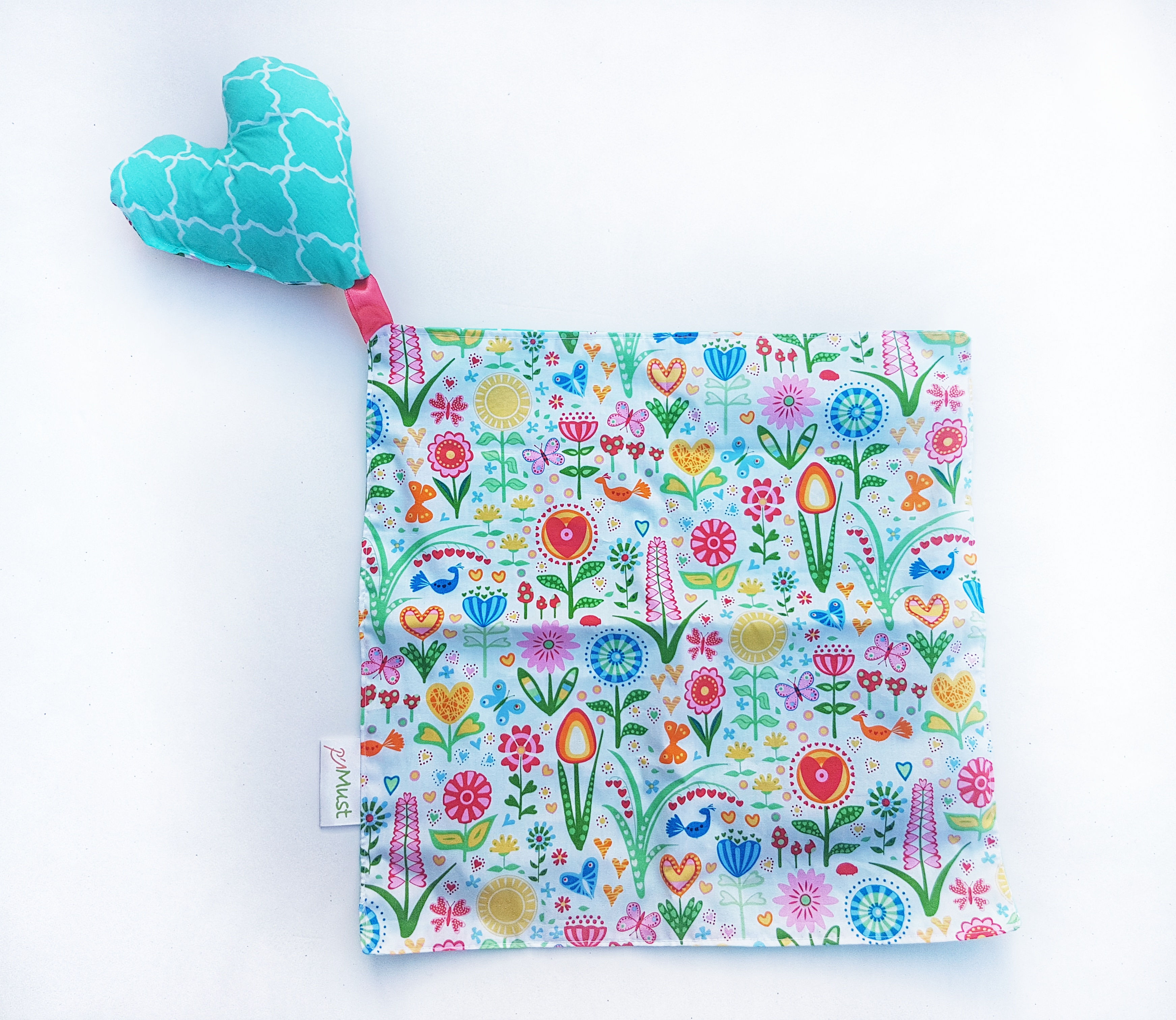 שמיכמיך לב - פרחוני-טורקיז