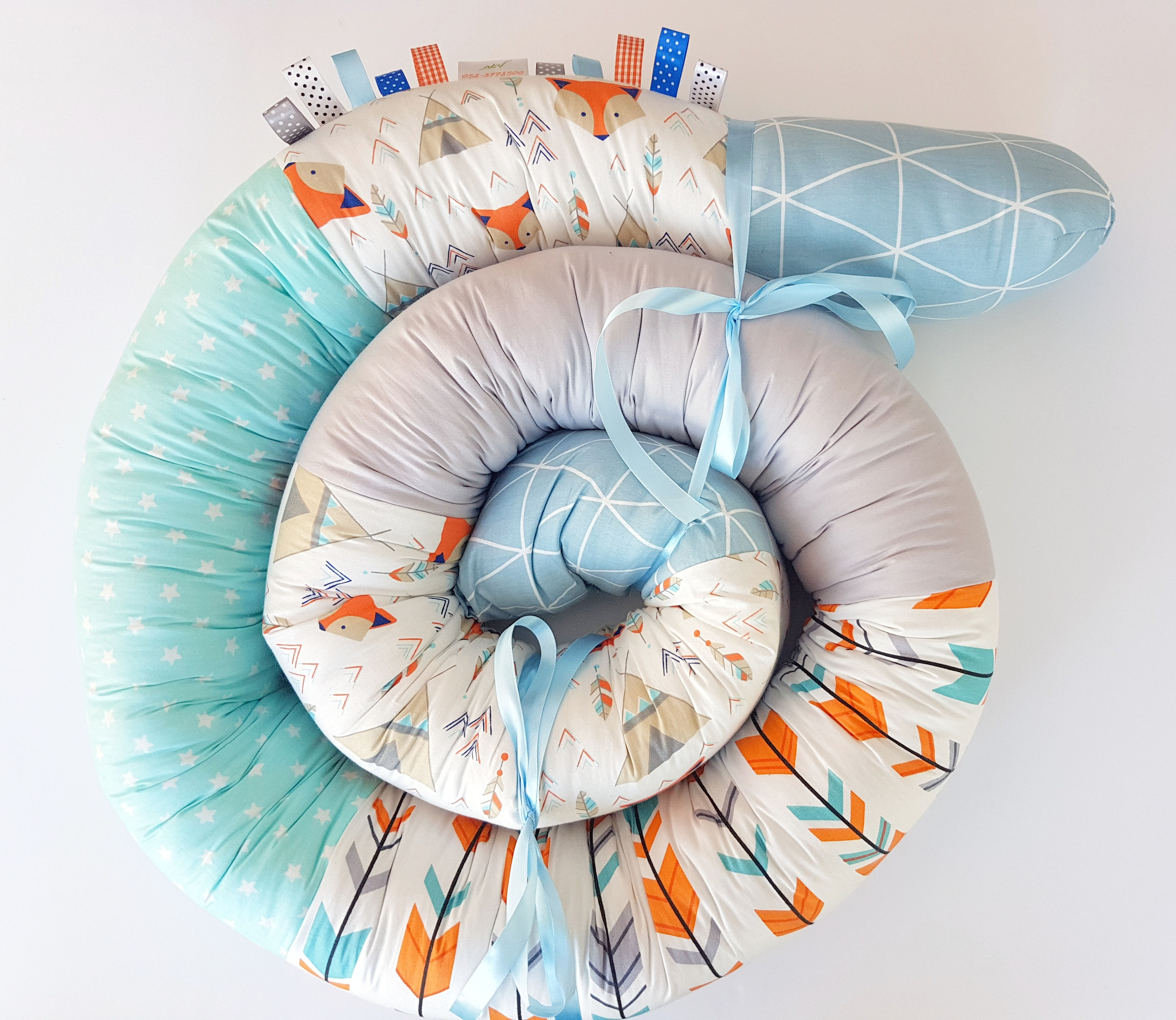 נחשוש שועלים - תכלת אפור לבן