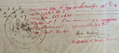 Thumbnail: 1902 Straits Settlements Penang Indenture of Statutory Mortgage