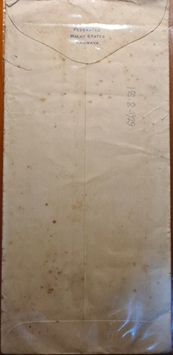 Thumbnail: 1929 FEDERATED MALAY STATES RAILWAYS Official cover send to London