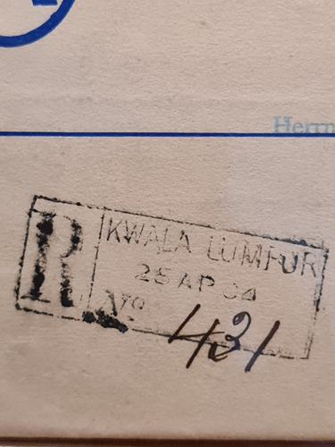 Thumbnail: 1904. F.M.S Registed Envelope TYPE REG (ISC). 5c Leaping Tiger with ""REGISTRATI
