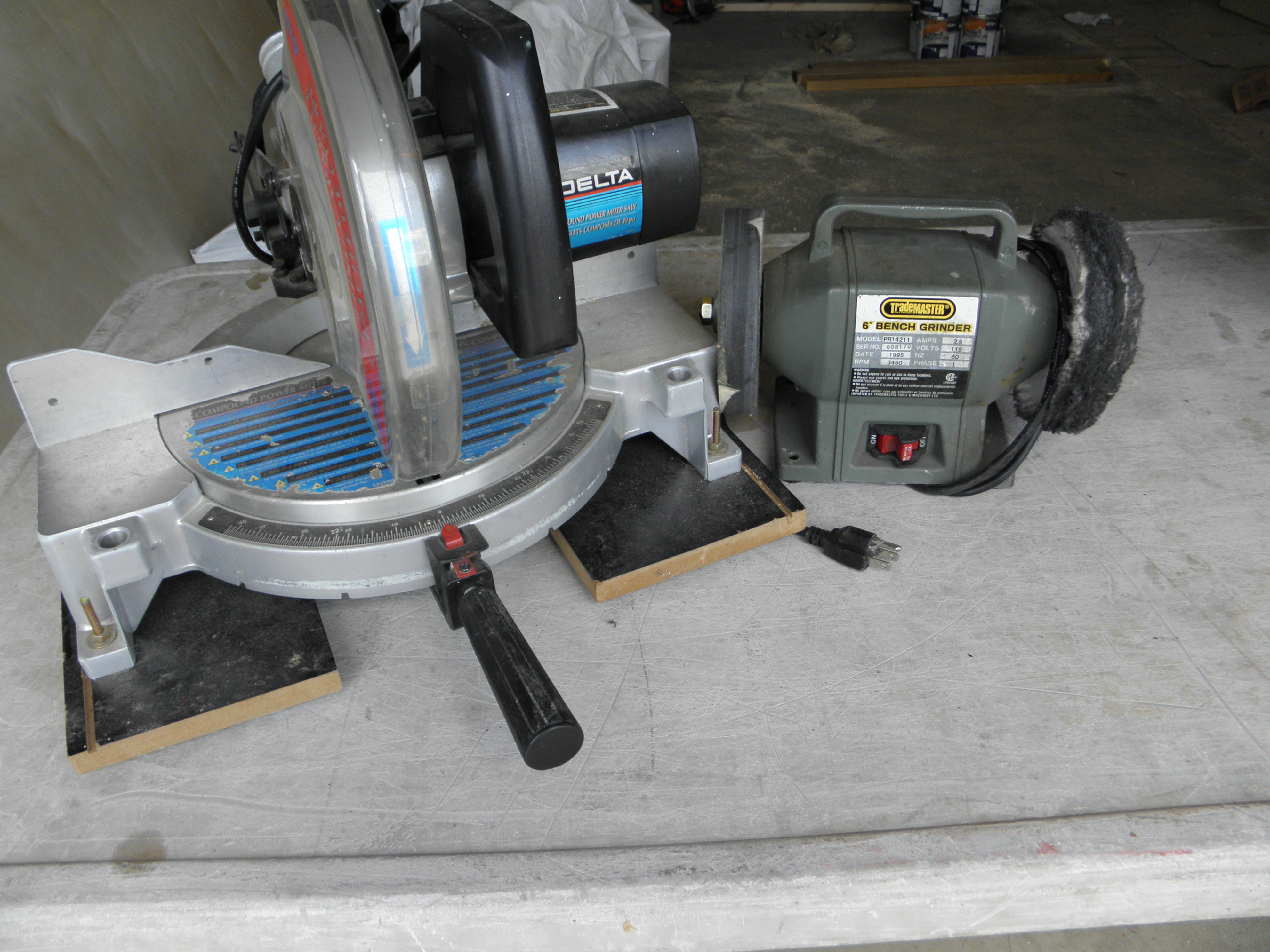 Miter Saw & Bench Grinder