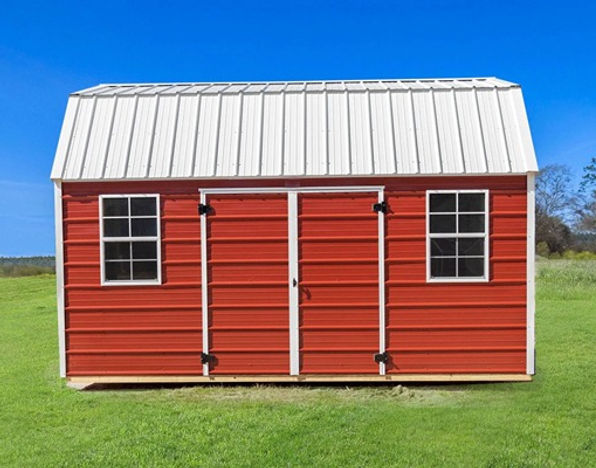 Red and Gal. metal portable Building