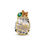Thumbnail: Front View Sterling Silver Ring with 22K Yellow Gold Vermeil, White Rhodium, Emerald and Orange Sapphire