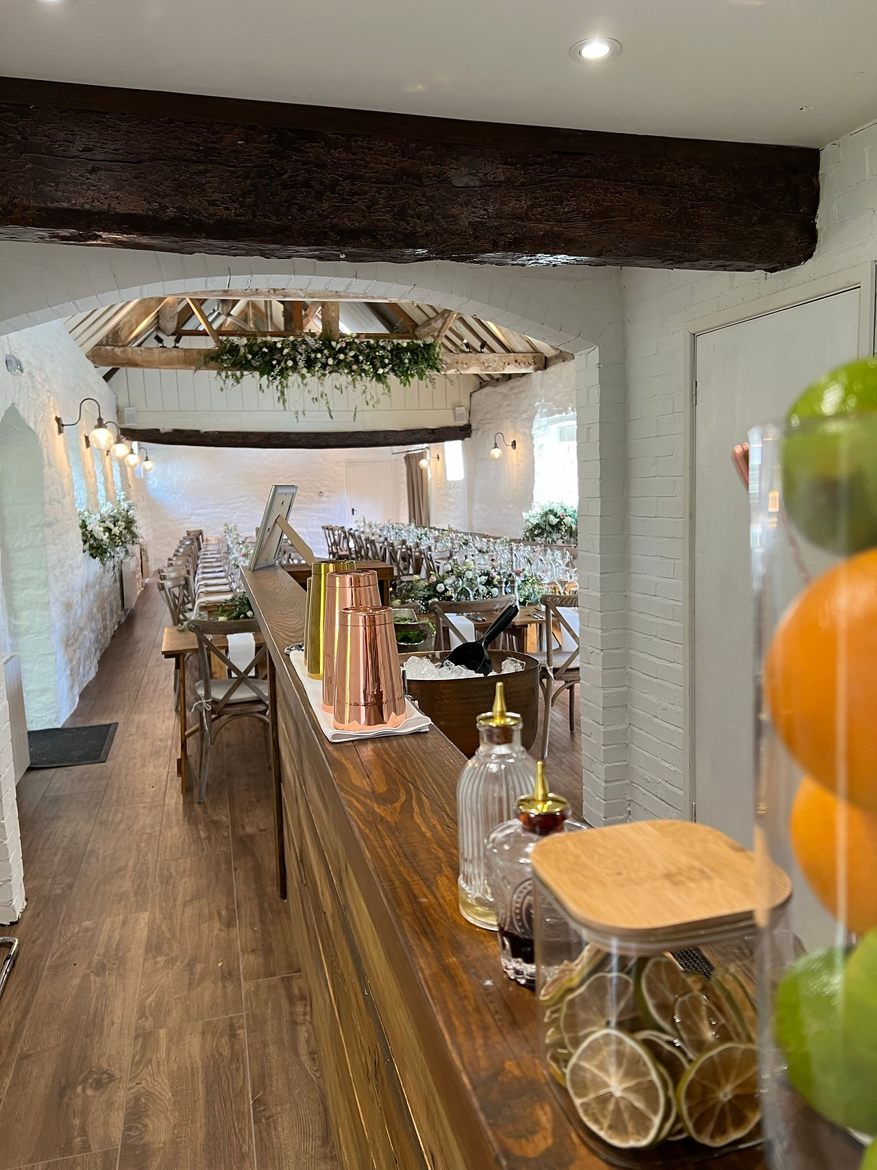Bar at the ready, Napier Catering at Bredon Manor