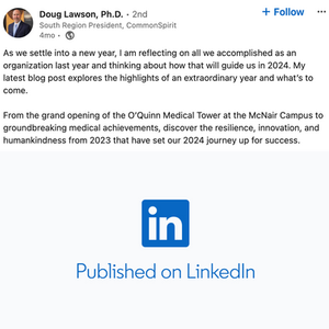 Doug Lawson LinkedIn Post and Article