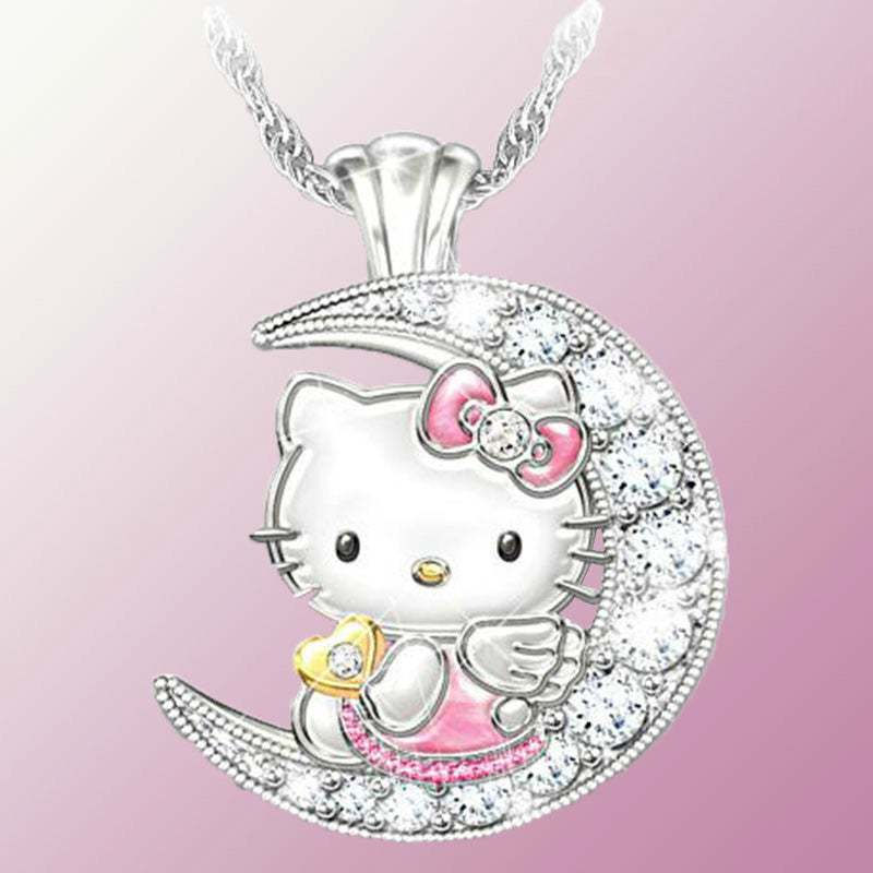 Hello Kitty Diamond Dust Moon Pendant