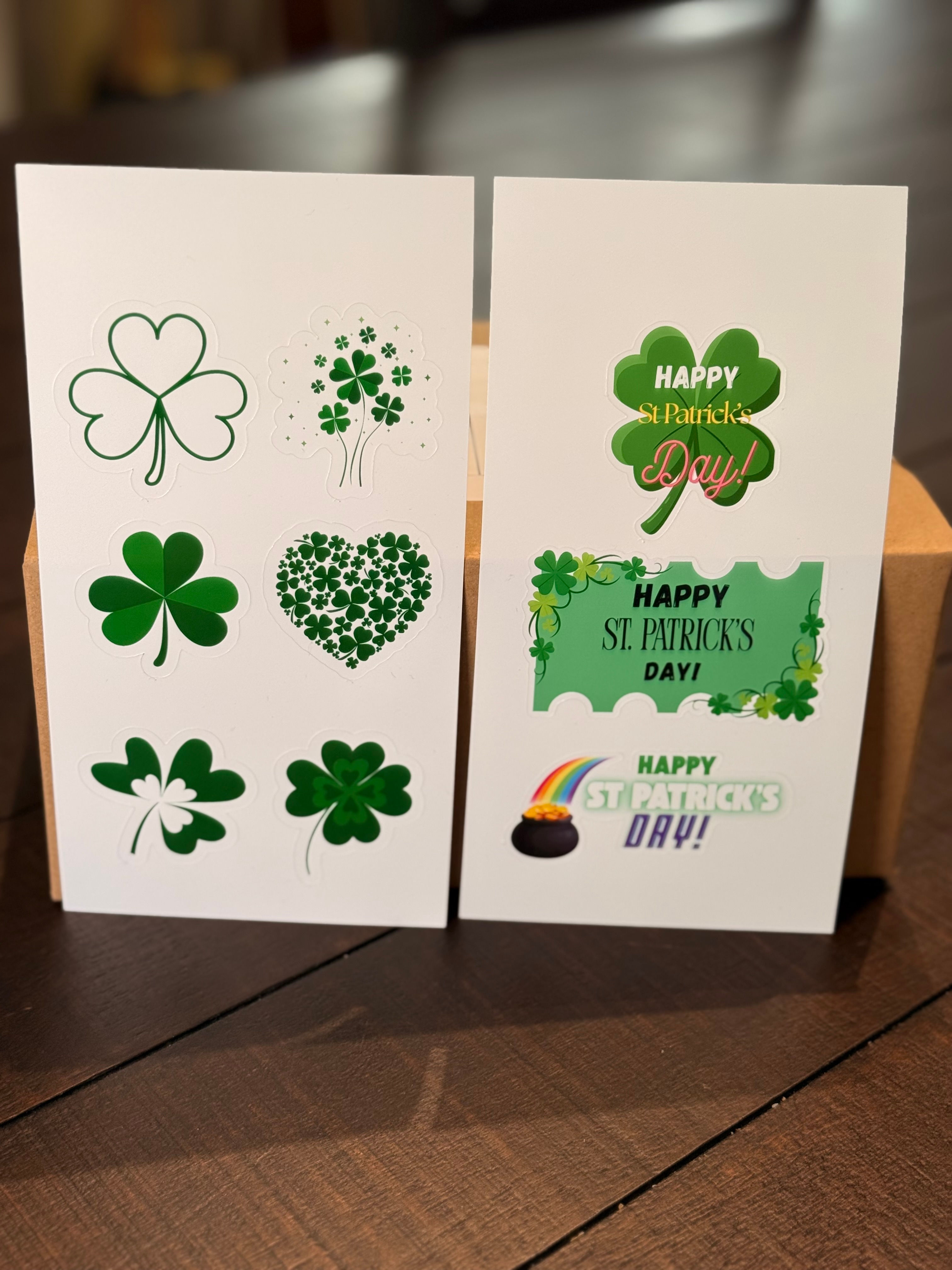 St. Patrick's Day Stickers - 2 sheets - 9 stickers total