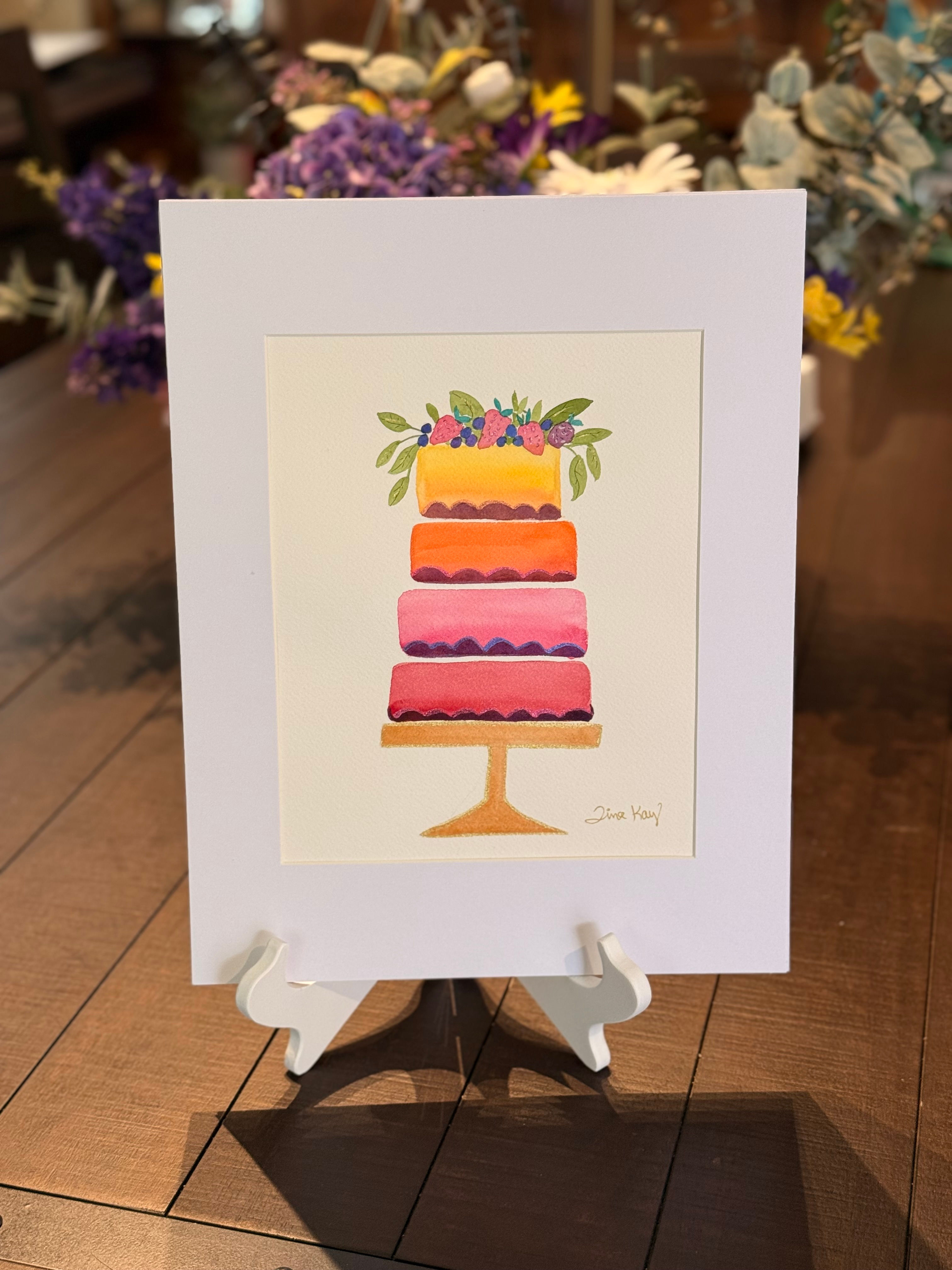 "A Berry Sweet Celebration" ORIGINAL 9x12 Watercolor Painting - Free Shipping!