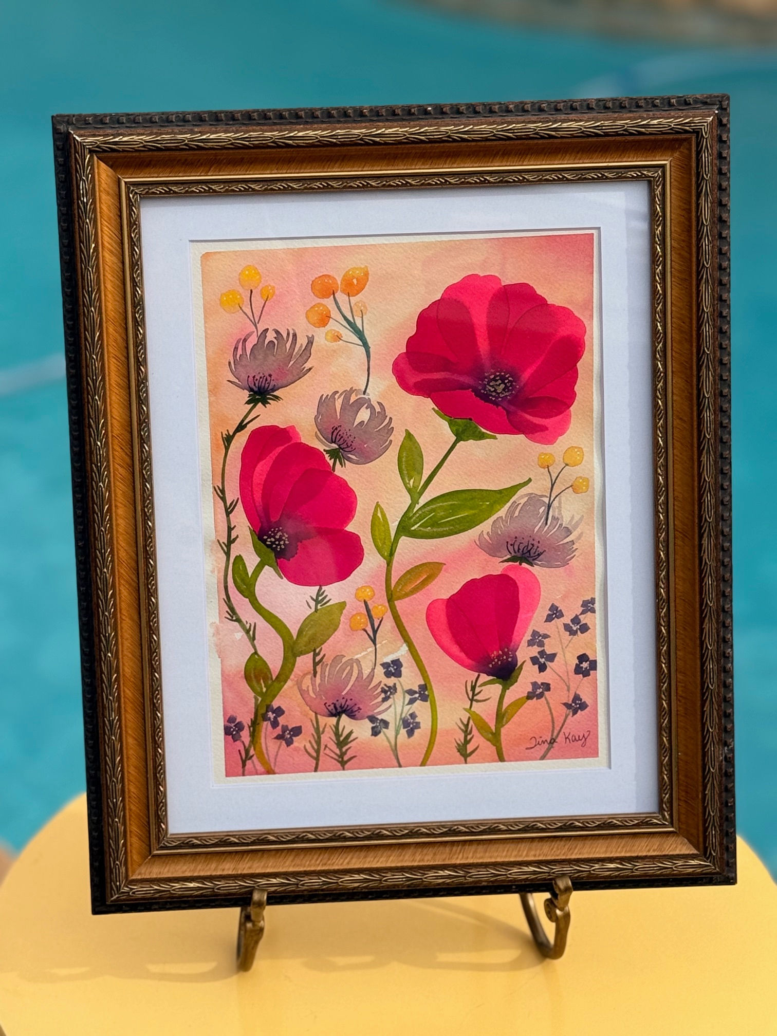 "Velvet Dusk" ORIGINAL 9x12 WATERCOLOR PAINTING - FRAMED - Free Shipping!