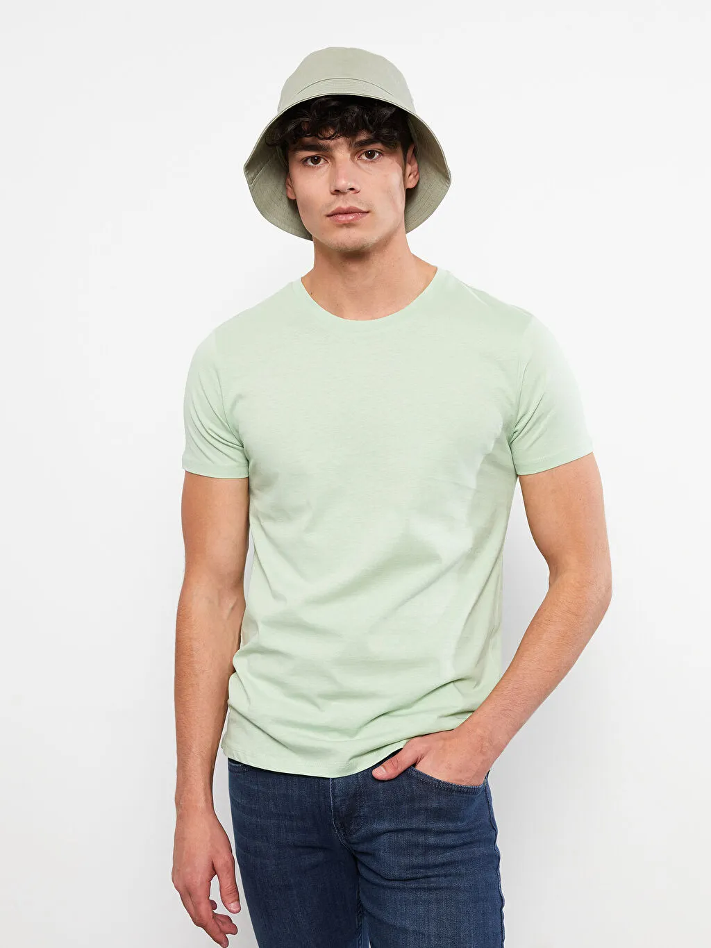 Crew Neck Short Sleeved Basic Combed Cotton Men's T-Shirt