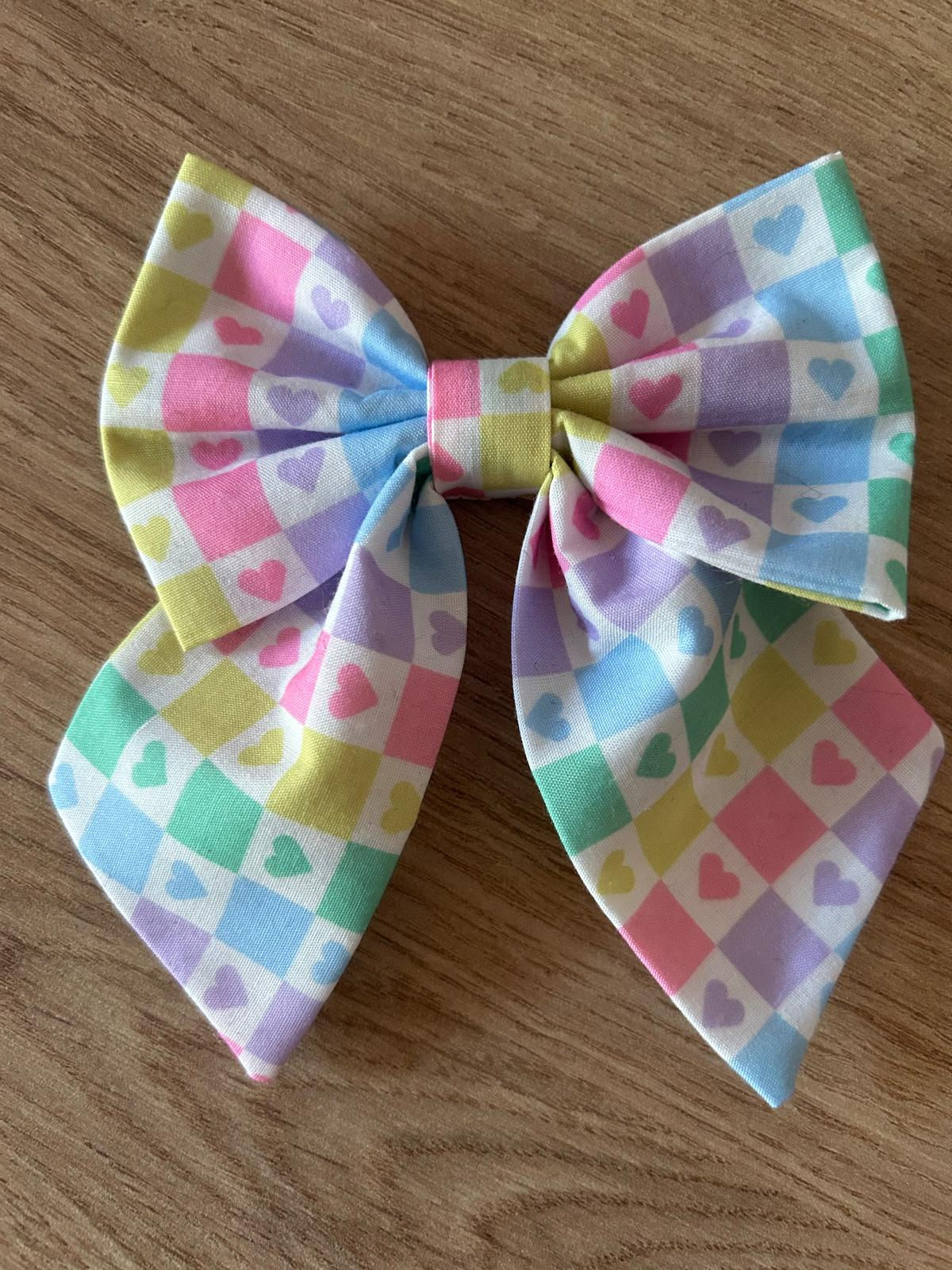Heart Patterned Sailor Bow