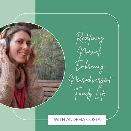 Podcast Cover Image showing a podcast on Redefining normal: Embracing Neurodivergent Family Life on the NDV Podcast