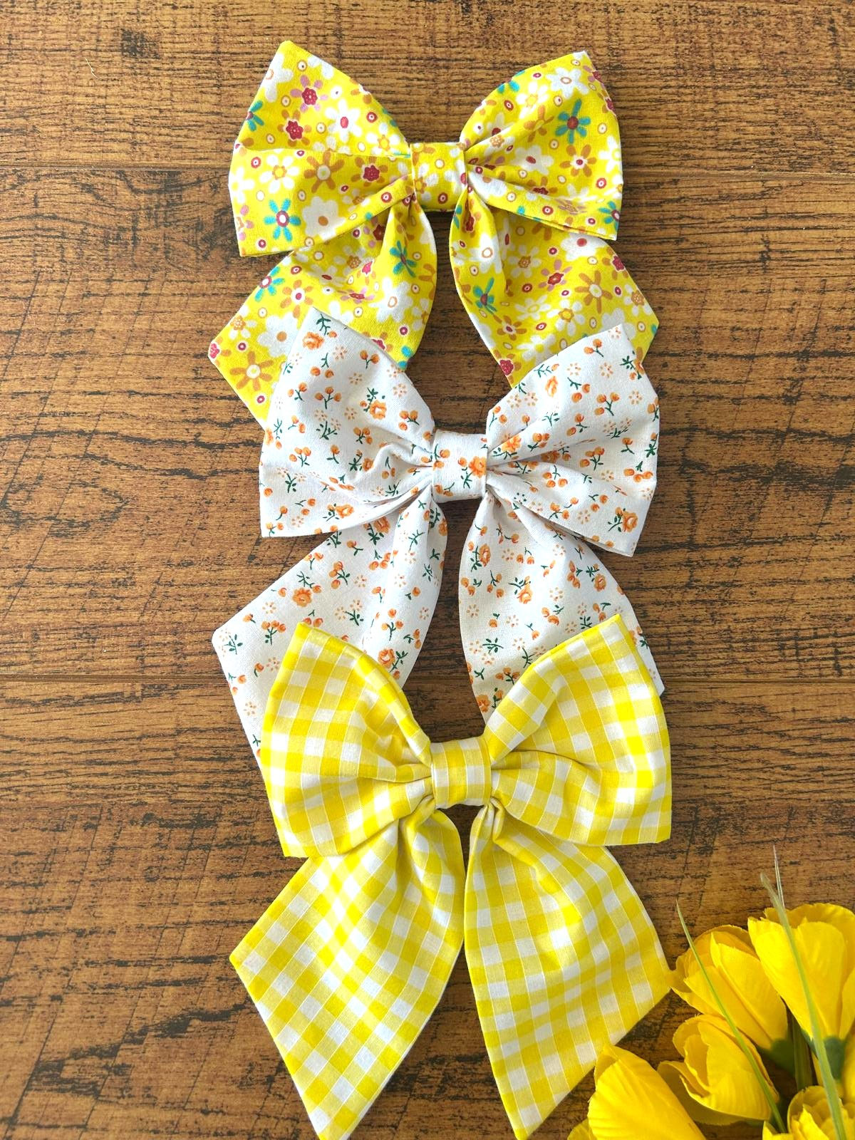 Orange Flower Sailor Bow