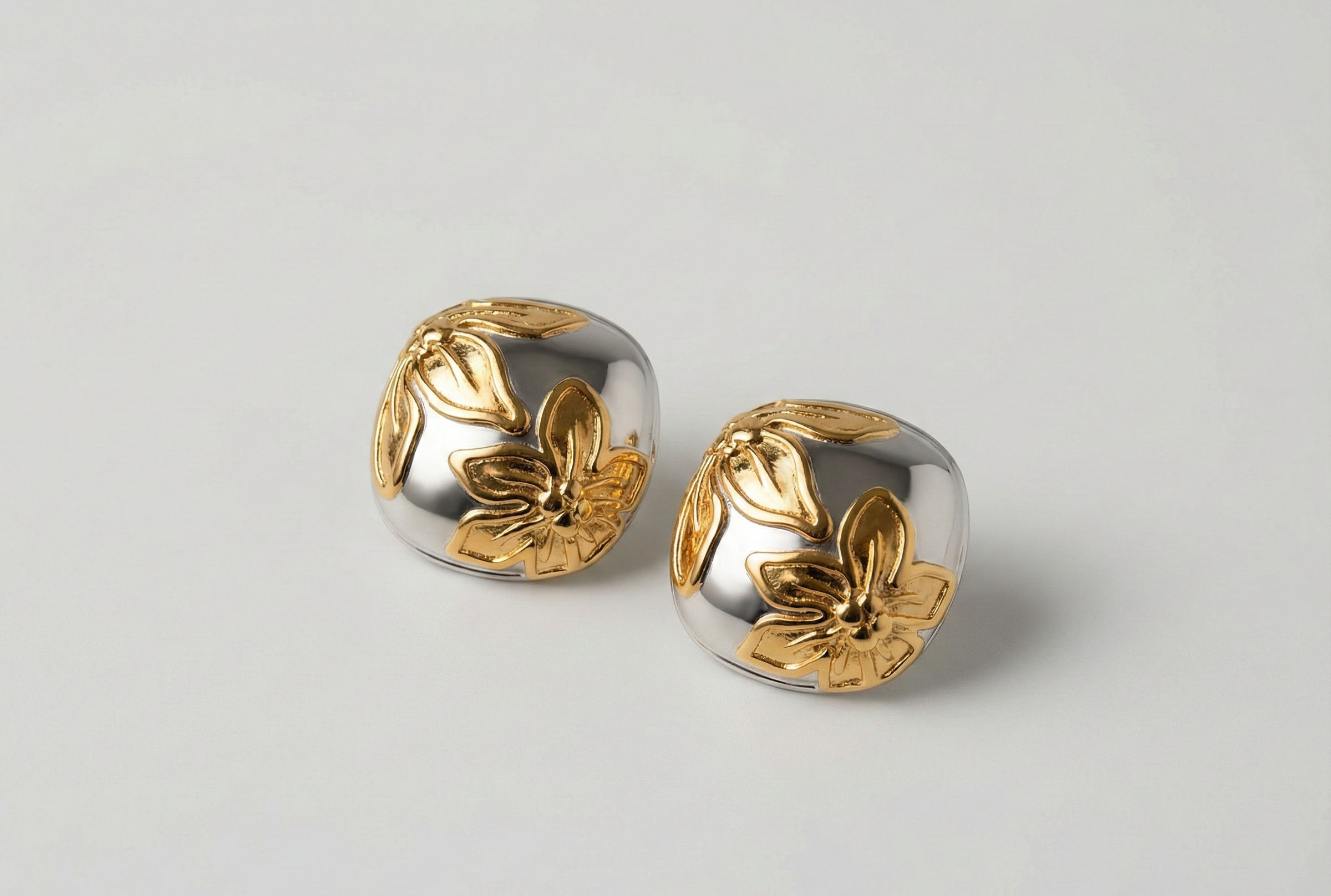 Dual Tone Blossom Earrings