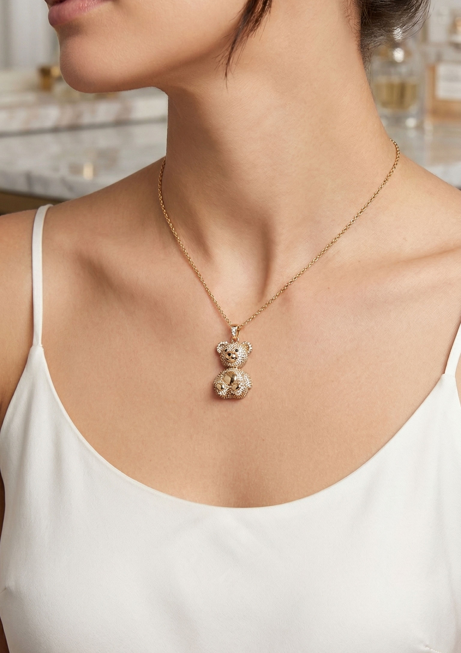 Luxe Teddy Pavé Pendant