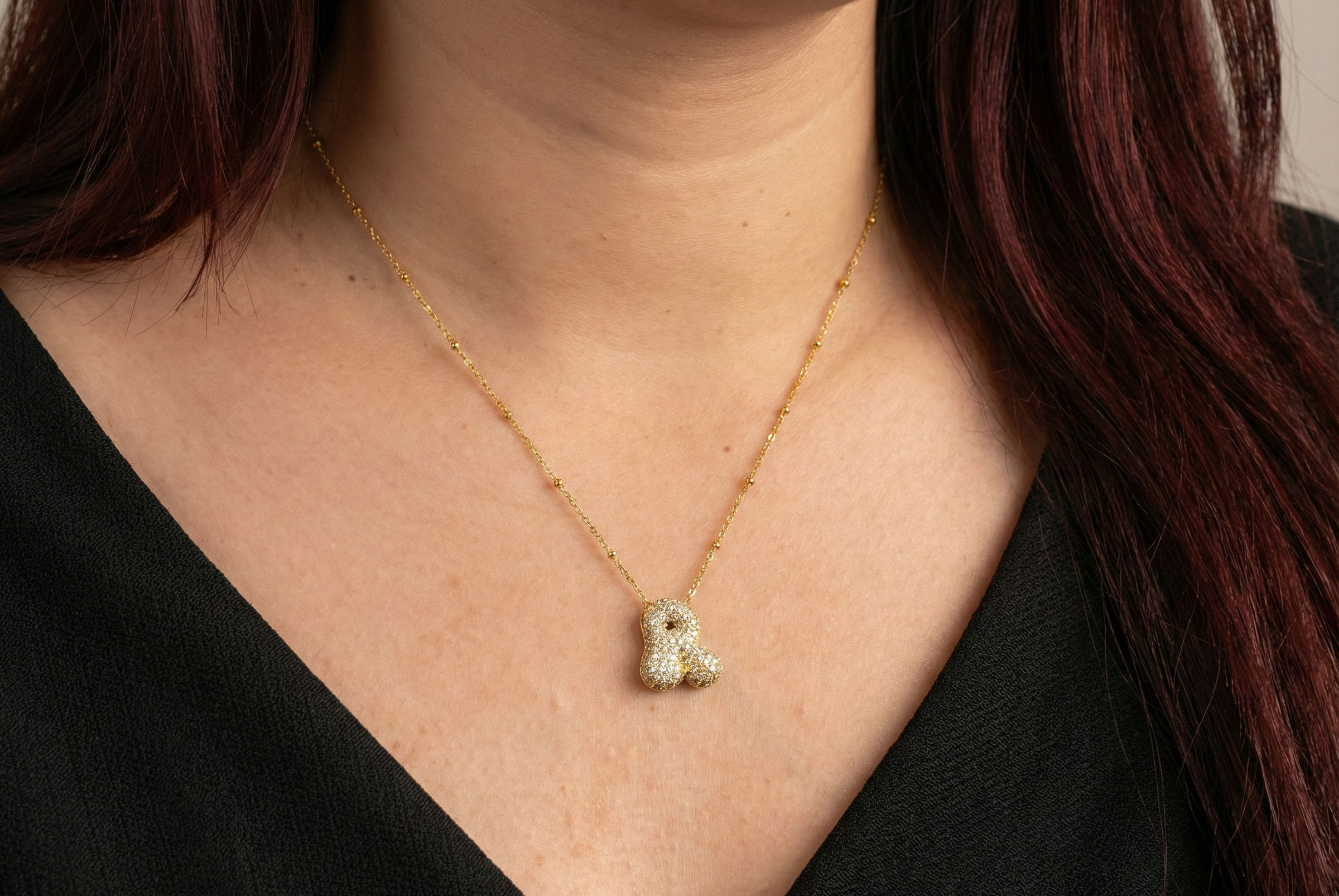 Lux Gold R Letter Pendant